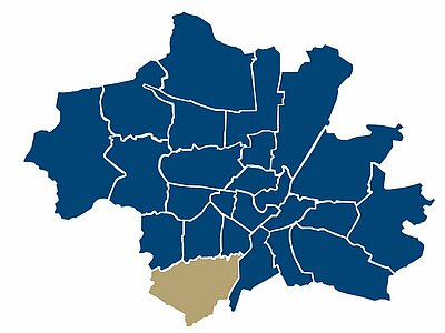 Location of the Obersendling district in Munich