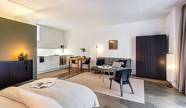 Loft apartment with 1 room | München-Isarvorstadt | 2211ML7 | Blick vom Eingang in den Raum