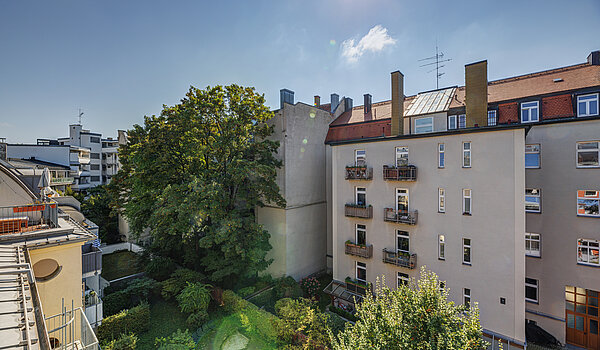 Apartment with 1 room | München-Schwabing | 70449 | Blick von der Terrasse...
