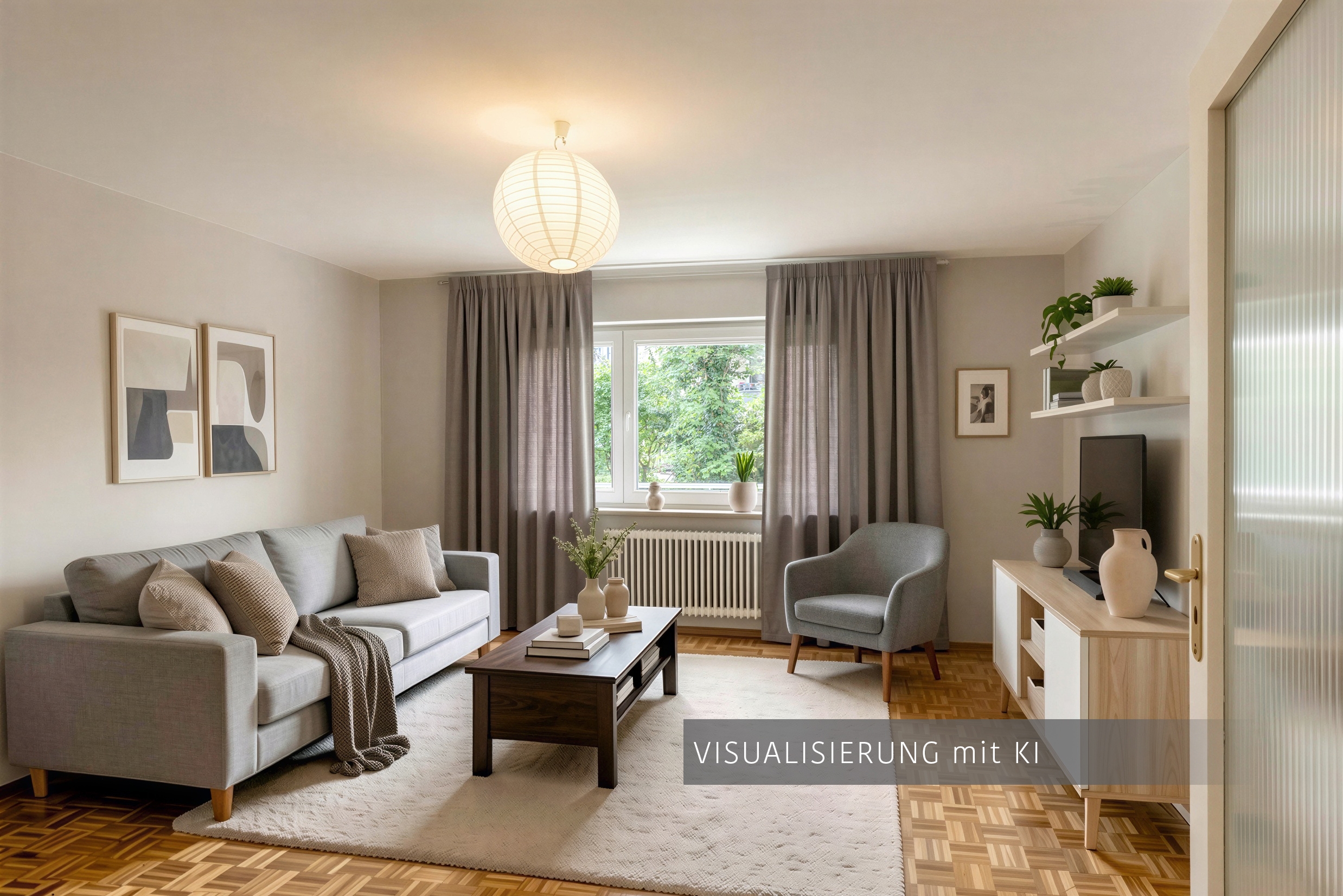 Raised Ground Floor with 2.5 room | München-Schwabing | 70441 | Visualisierung mit KI | Thumbnail