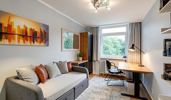 Apartment with 4 room | München-Aubing | 70276 | KI-generiertes Möblierungsbeispiel