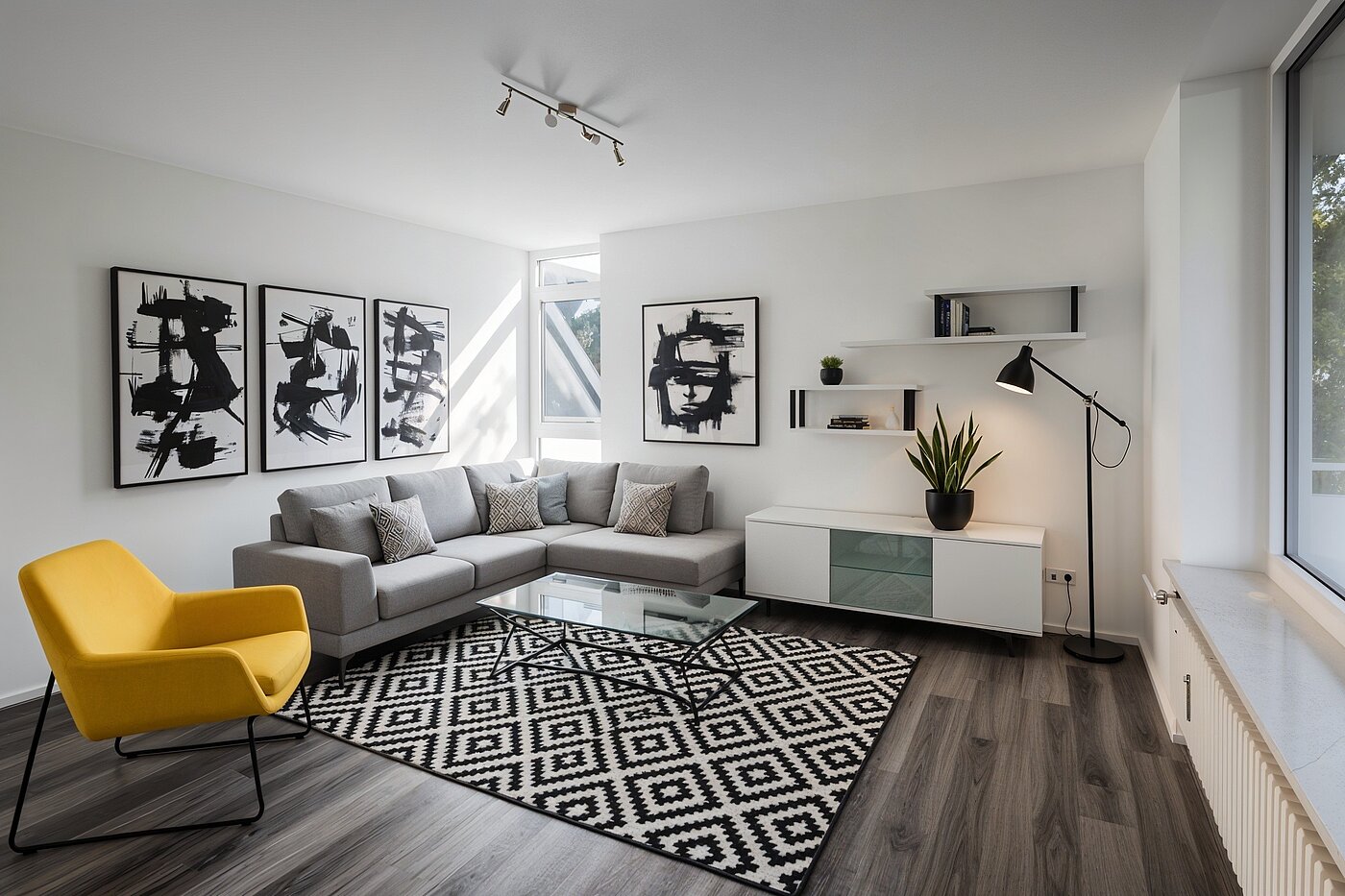 Raised Ground Floor with 1 room | München-Obermenzing | 70282 | KI-generiertes Möblierungsbeispiel