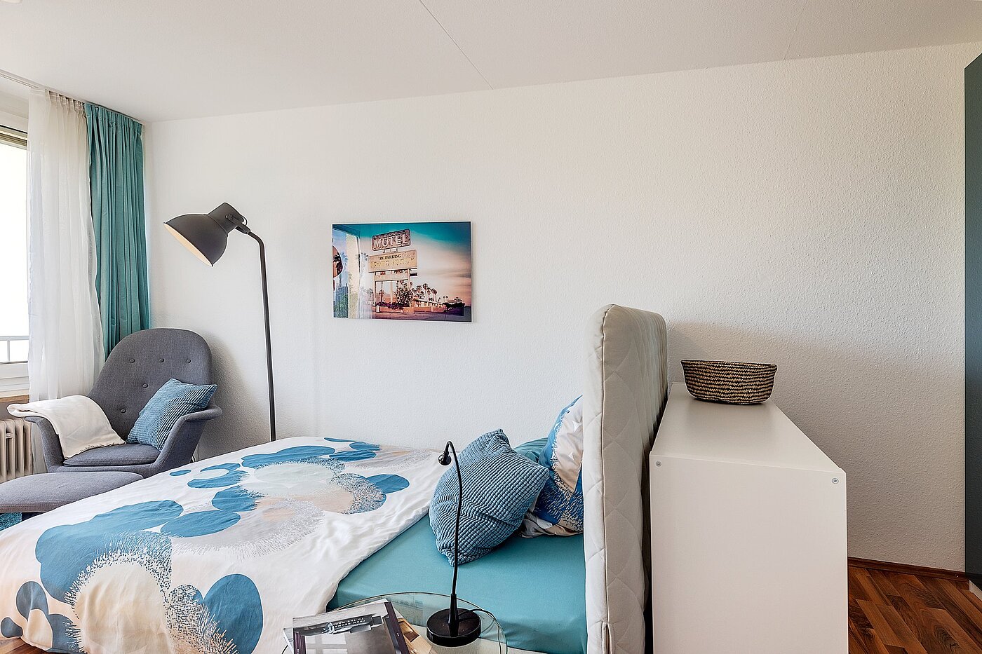 Apartment with 1 room | München-Oberföhring | 2104ML2 | Das Bett als Raumtrenner