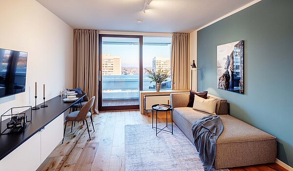 Apartment with 1 room | München-Bogenhausen | 70457 | Zugang zur Loggia