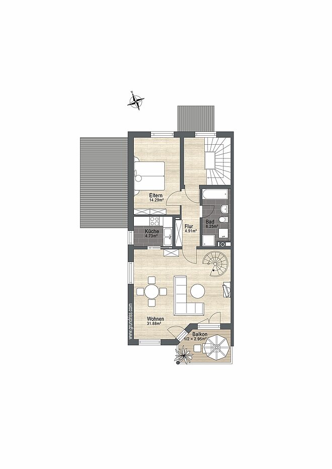 Maisonette with 3.5 room | München-Trudering | 70238 | Nicht maßstabsgetreu