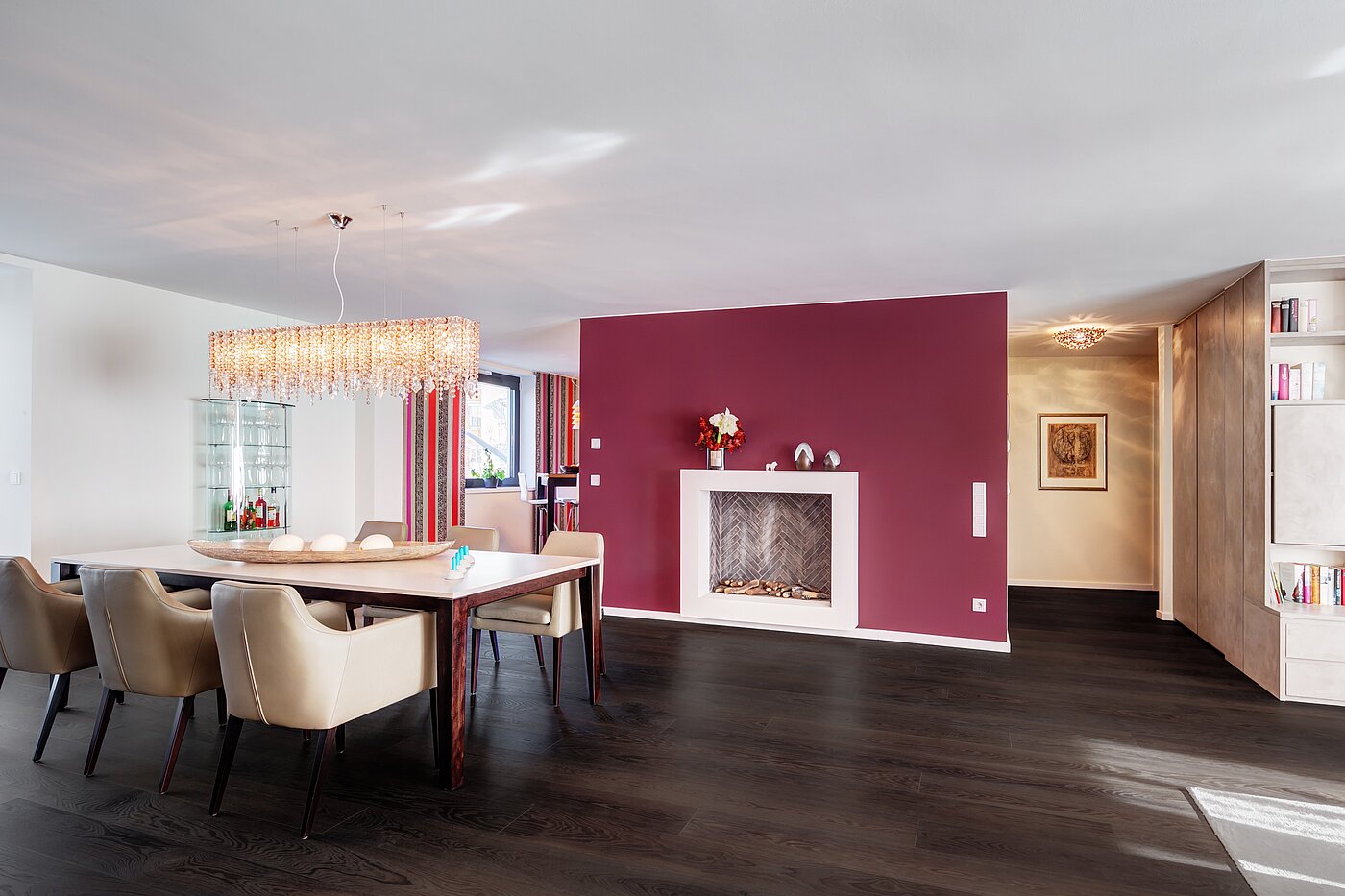 Apartment with 3 room | München-Schwabing | 1511ML1 | Essbereich mit Kamin