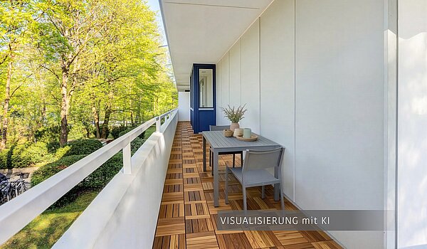 Apartment with 3.5 room | München-Bogenhausen | 703052 | Schattiger Nordbalkon ( Visualisierung mit KI )