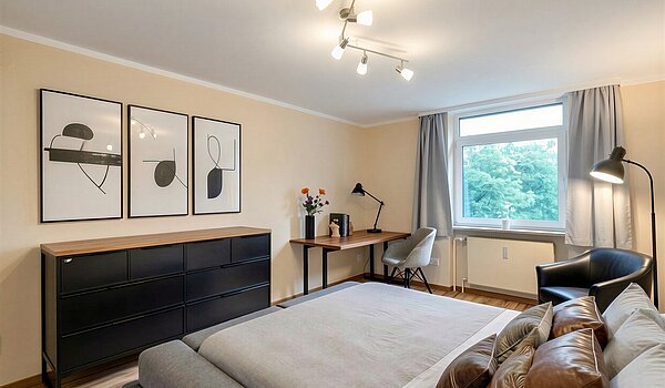 Apartment with 4 room | München-Aubing | 70276 | KI-generiertes Möblierungsbeispiel