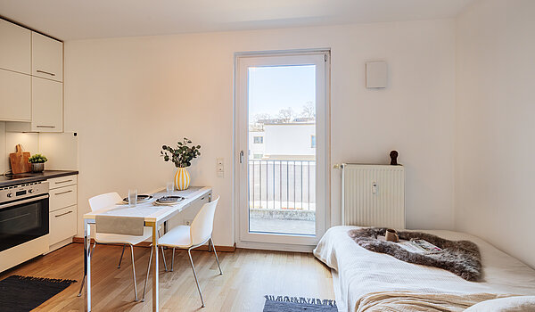 Apartment with 1 room | München-Ramersdorf | 70415 | Wohn- und Schlafzimmer