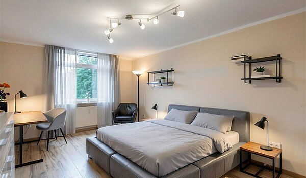 Apartment with 4 room | München-Aubing | 70276 | KI-generiertes Möblierungsbeispiel