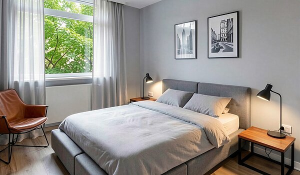 Apartment with 4 room | München-Aubing | 70276 | KI-generiertes Möblierungsbeispiel