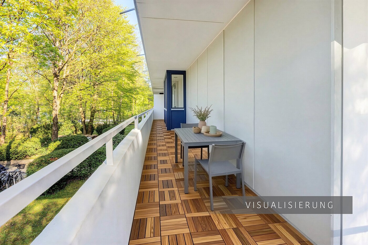 Apartment with 3.5 room | München-Bogenhausen | 703052 | Schattiger Nordbalkon (Visualisierung)