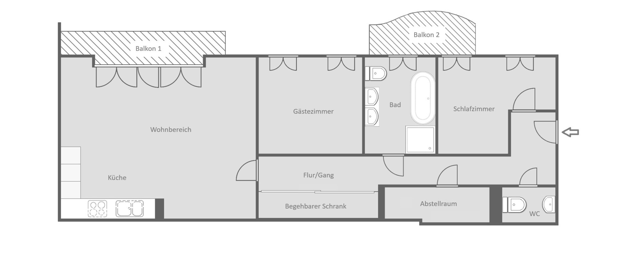 apartment München Maxvorstadt - Universitätsviertel 01 floor plan 10142