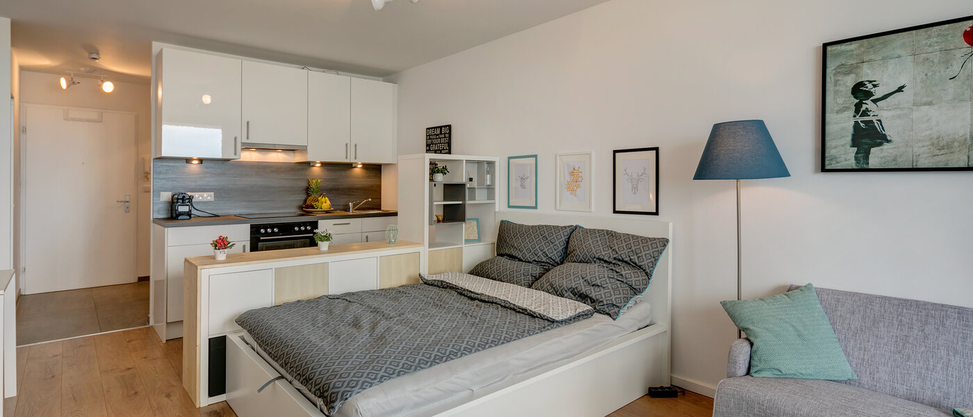 apartment München Olympiadorf 03 living room 10605