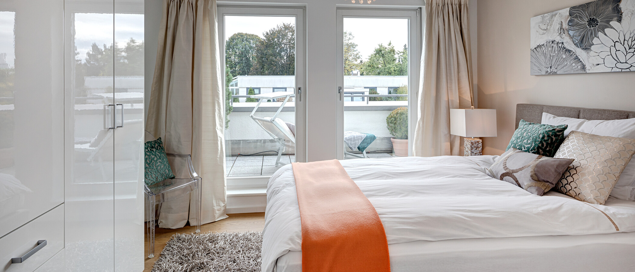 roof terrace apartment München Bogenhausen 02 2. sleeping area 10781