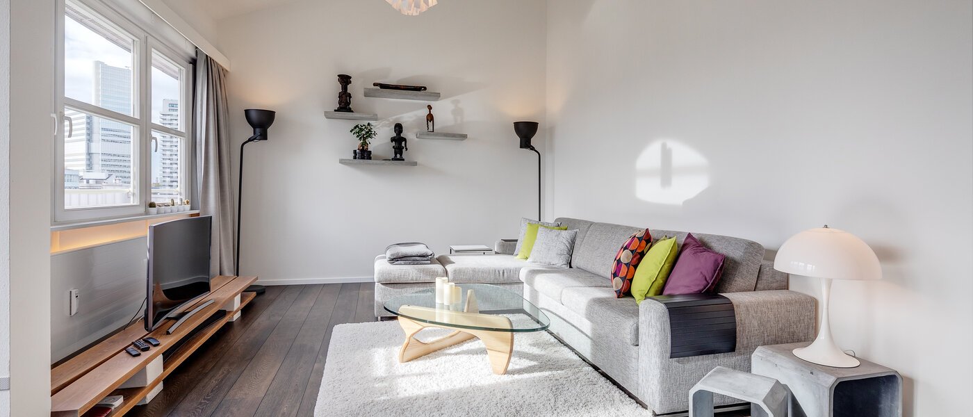 roof terrace apartment München Arabellapark 01 living area 11226