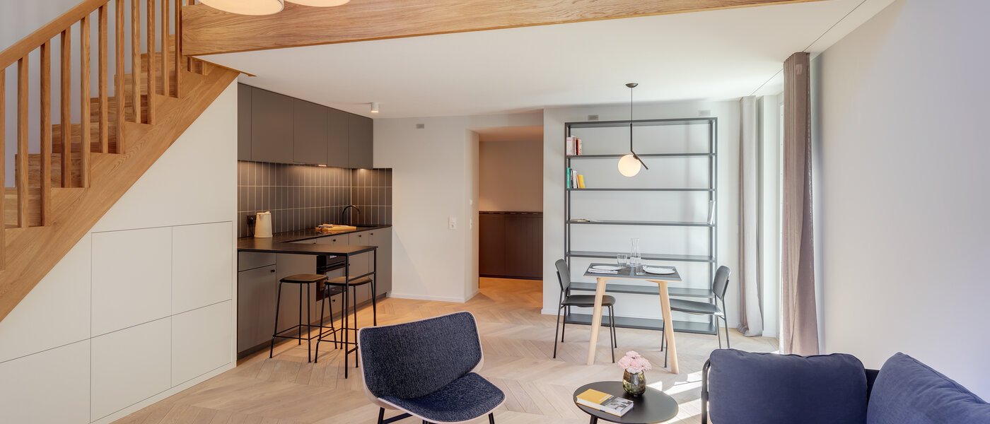 maisonette-gallery apartment München Herzogpark 04 living area 12522