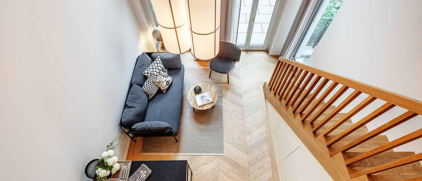 maisonette-gallery apartment München Herzogpark 01 living area 12618