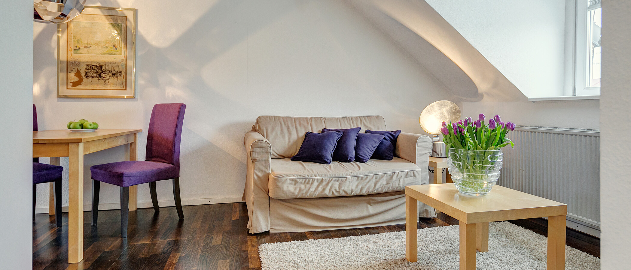 attic apartment München Maxvorstadt 02 living room 1321