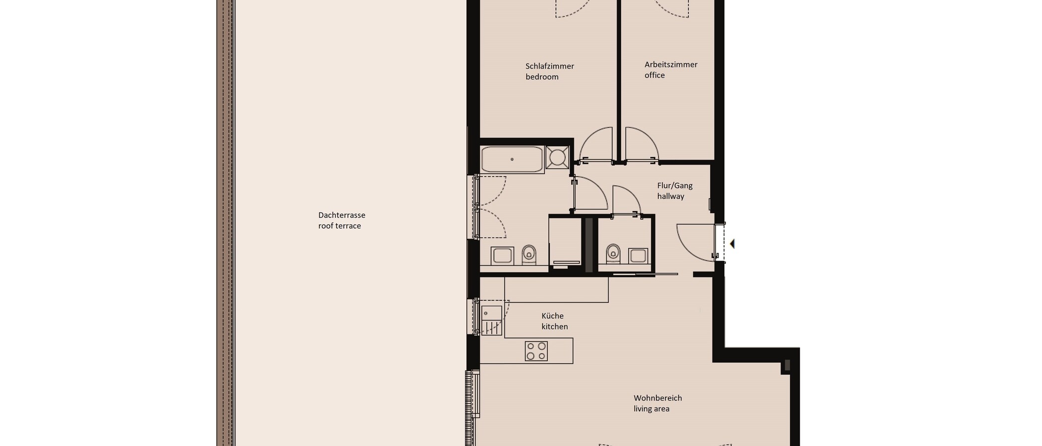 roof terrace apartment Poing 01 floor plan 13314
