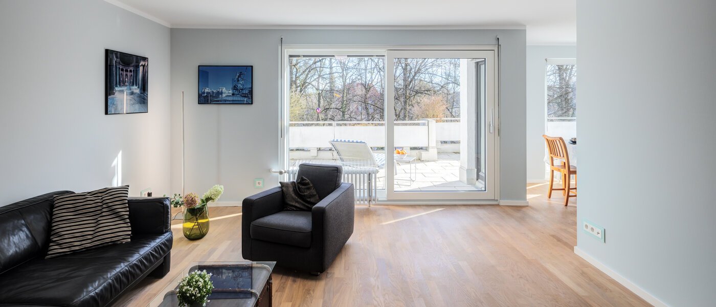 roof terrace apartment München Nymphenburg 02 living area 14775