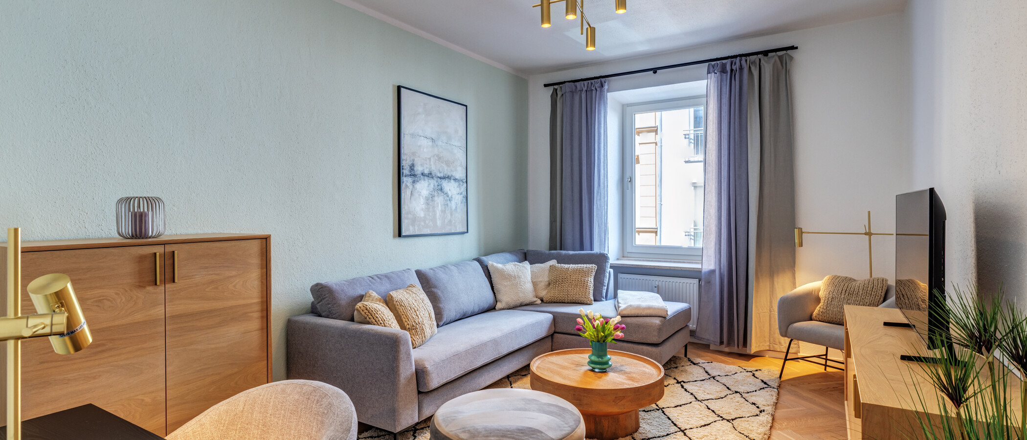 apartment München Glockenbachviertel 01 living room 14833