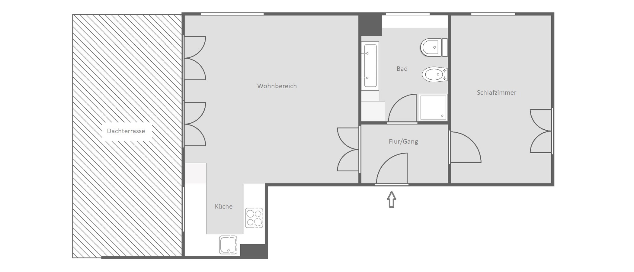 roof terrace apartment München Altbogenhausen 01 floor plan 14872