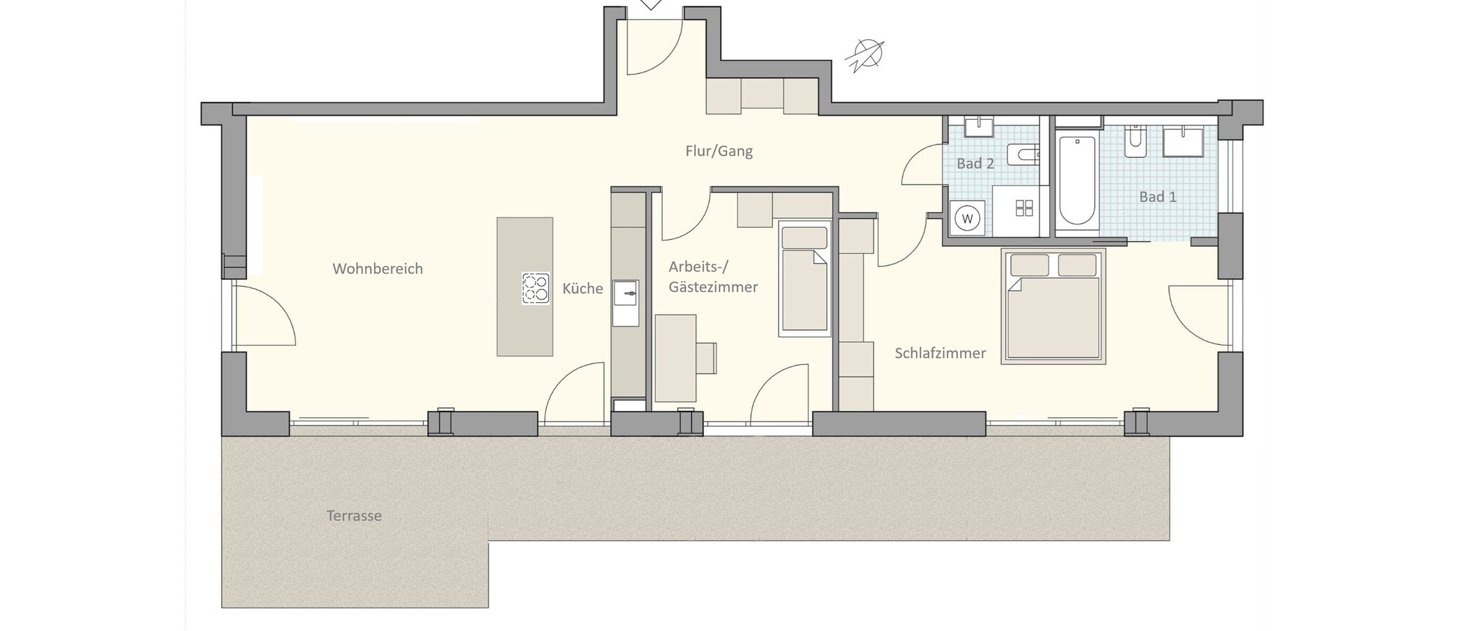 apartment with garden 	 München Trudering 01 floor plan 15002