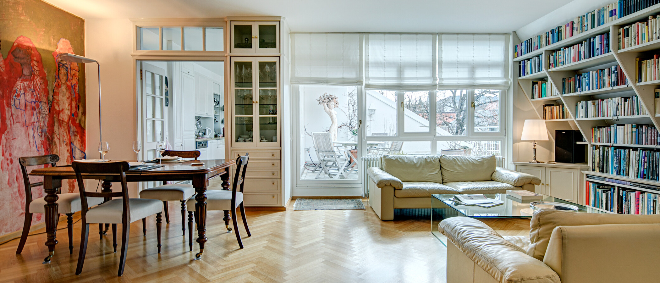 roof terrace apartment München Schwabing (rechts der Leopoldstraße) 01 living room 2693