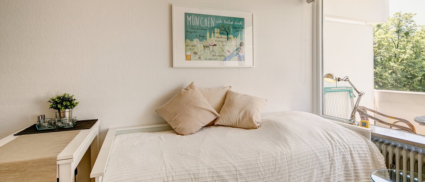 studio München Schwabing-Nord (zw. Leopoldstraße & Englischen Garten) 01 sleeping area 4089