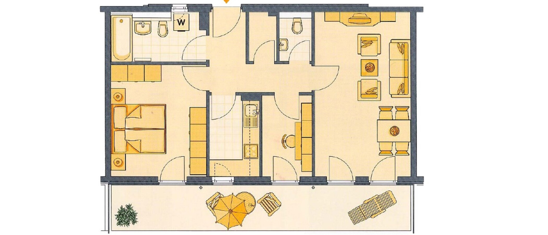 apartment with garden 	 München Schwanthalerhöhe 01 floor plan 4454