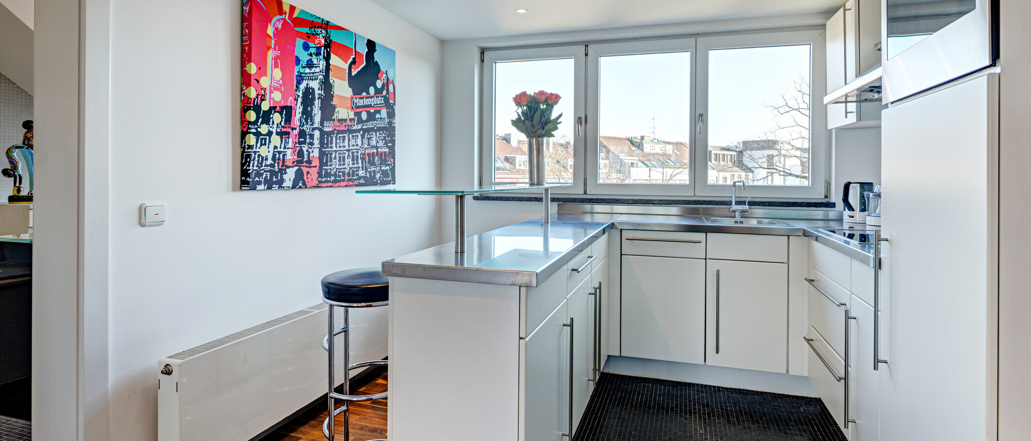 roof terrace apartment München Maxvorstadt 03 kitchen 5221