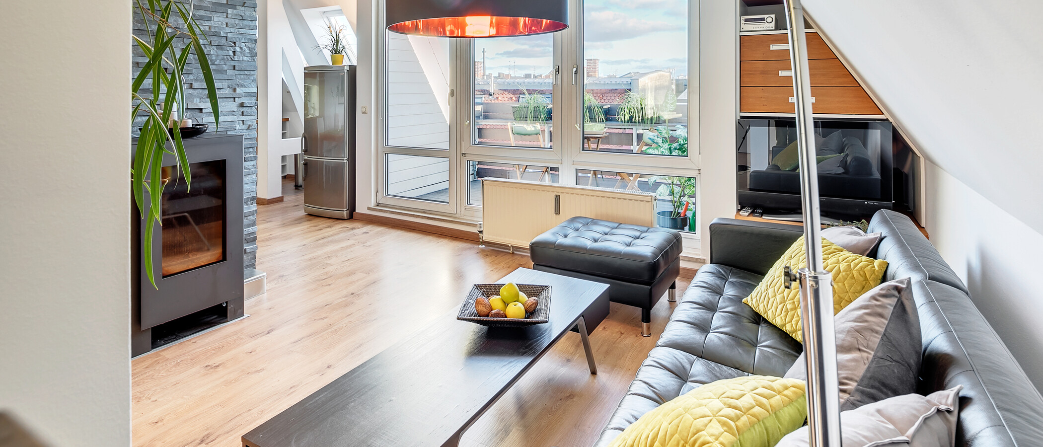roof terrace apartment München Isarvorstadt 05 living room 5524