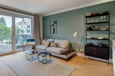 Cleverly furnished studio apartment with balcony