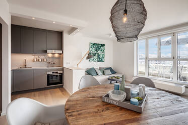 Bright 2-room apartment with two roof terraces