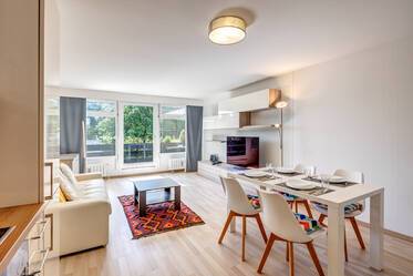 Furnished apartment with large balcony for rent