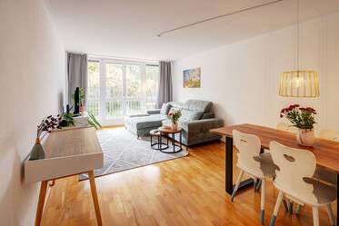 Quiet residential area with view of green garden
