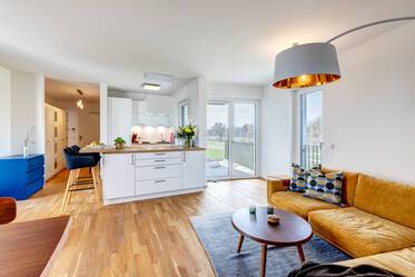 Modern living with view of the Isar floodplains