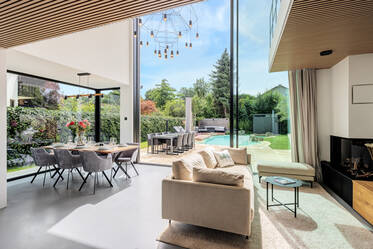 Luxurious living: semi-detached house with nature-pool
