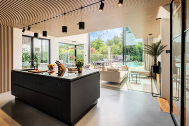 Luxurious living: semi-detached house with nature-pool