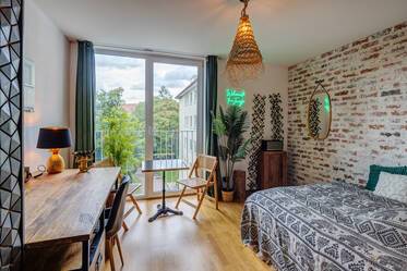 For rent: furnished apartment in quiet rear building