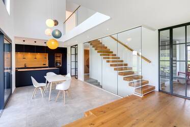 Modern architect house with unobstructed view