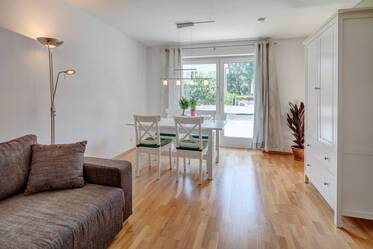 For rent: furnished ground-floor apartment with balcony
