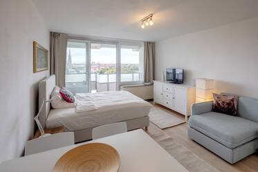 Furnished 1-room apartment with great views