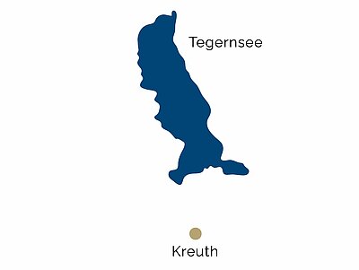 District map of the Lake Tegernsee region