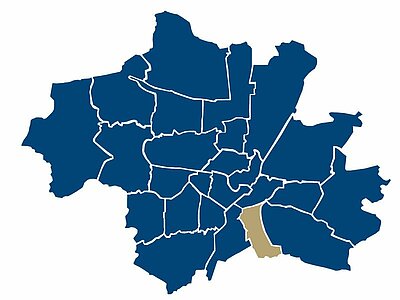 Location of the Giesing district in Munich