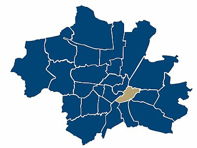  Location of the district Au in Munich 