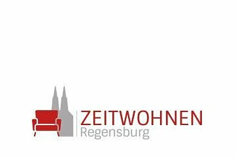 The photo shows the Zeitwohnen Regensburg logo