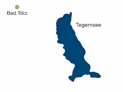 District map of the Lake Tegernsee region