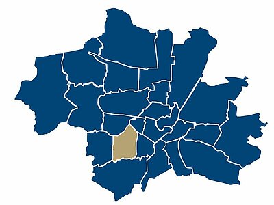 Location of the Untersendling district in Munich